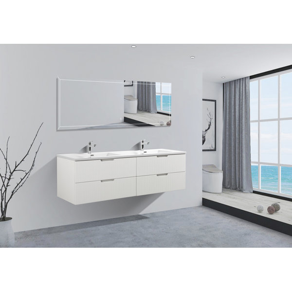 Latitude Run® Kamaire 71" W x 19" D x 21" H WallMounted Double